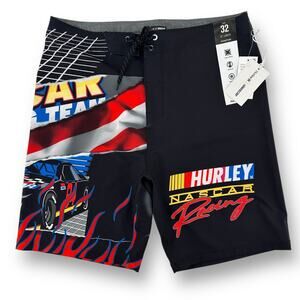 Hurley Nascar Phantom Eco Car Racing Swim Shorts Boardshorts Size 32 20" Outseam